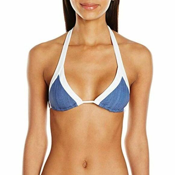 Seafolly Blue Wide Strap Triangle Bikini Top Swimwear‎ - Picture 3 of 6